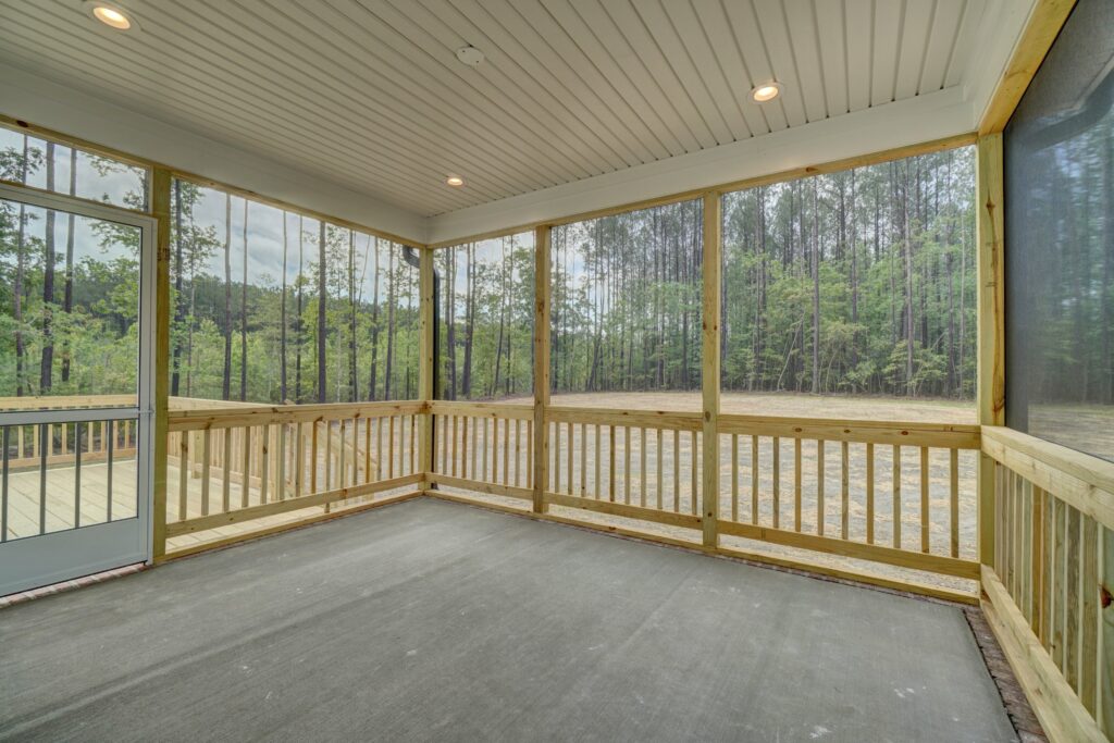 The Grayson Screened-in Porch with View of Backyard