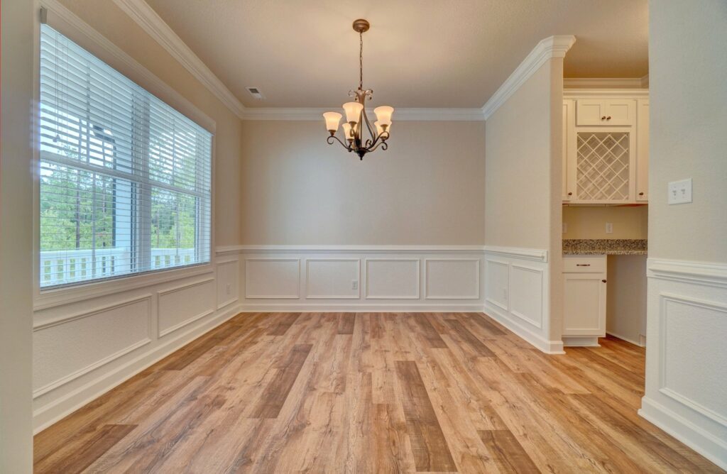 Home Builder in Southampton County. The Grayson Formal Dining Room with View of Butler Pantry from Entrance