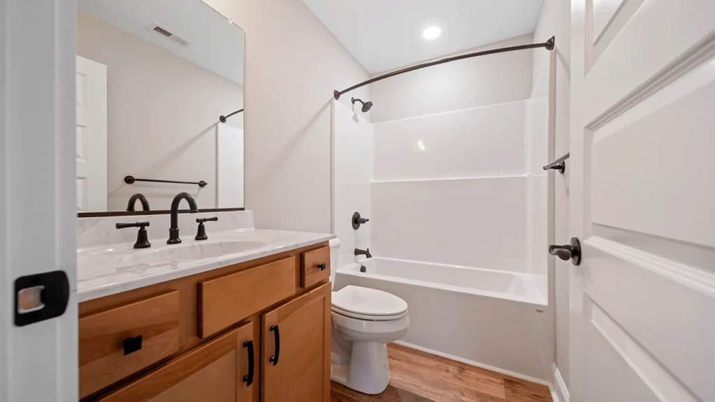 The Mayfield floorplan upstairs bathroom